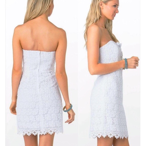 NWT Strapless Lace & Pearl Mini Dress - Picture 2 of 5